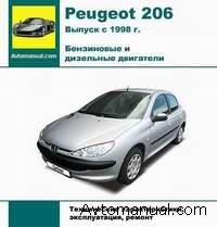 Скачать руководство по ремонту и обслуживанию Peugeot 206 c 1998 года