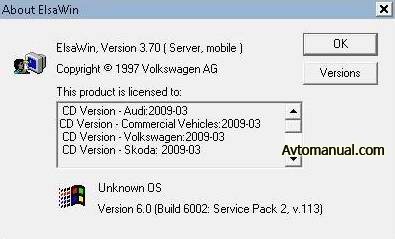 ELSA WIN 3.7 Audi версия 03.2009 База по ремонту автомобилей