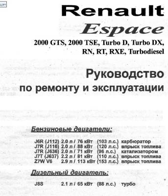Renault Espace 1984-1996. Руководство по ремонту и эксплуатации